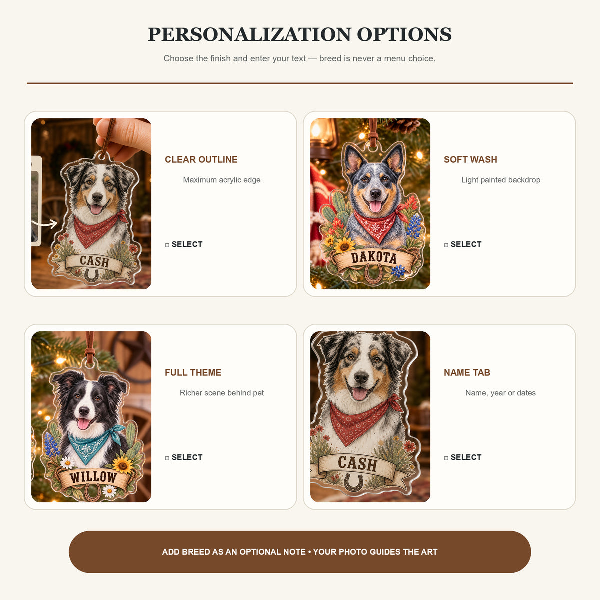 Personalized Western Cowboy Dog Photo Acrylic Ornament - Custom Pet Keepsake - image 8
