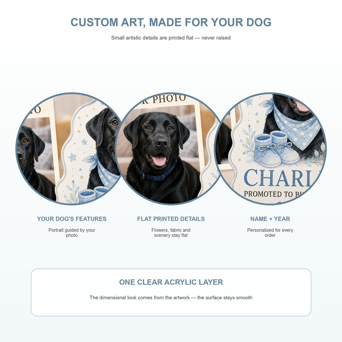 Personalized Big Brother Pregnancy Reveal Dog Photo Acrylic Ornament - Custom Pet Keepsake - image 5