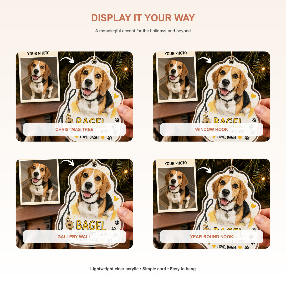 Personalized Dog Sitter Favorite Client Photo Acrylic Ornament - Custom Pet Keepsake - image 2