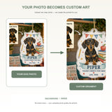 Personalized Teacher Study Buddy Dog Photo Acrylic Ornament - Custom Pet Keepsake - image 3
