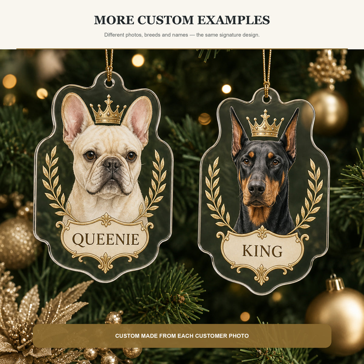 Personalized Royal Crown Dog Photo Acrylic Ornament - Custom Pet Keepsake - image 4