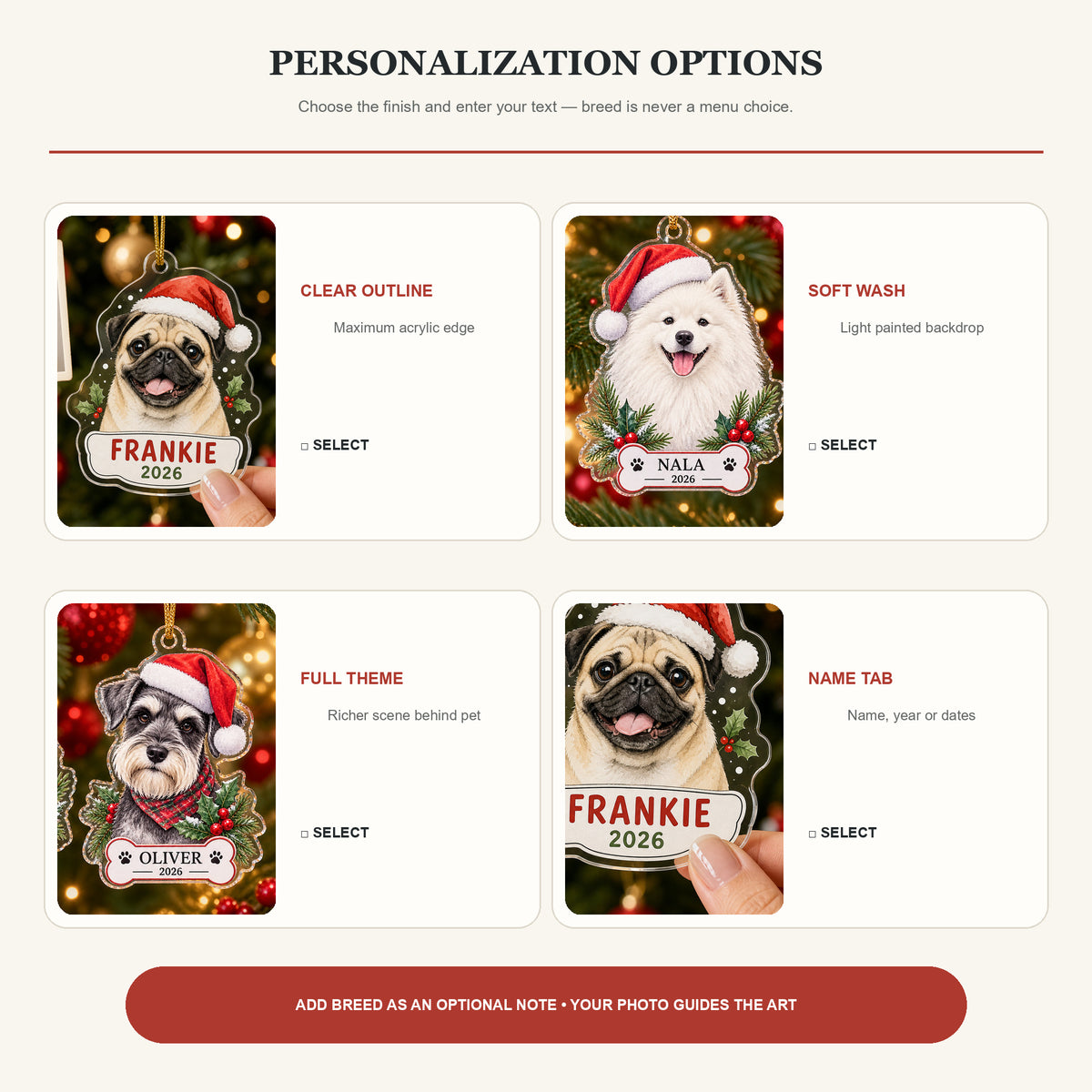 Personalized Santa Hat Dog Photo Acrylic Ornament - Custom Pet Keepsake - image 8