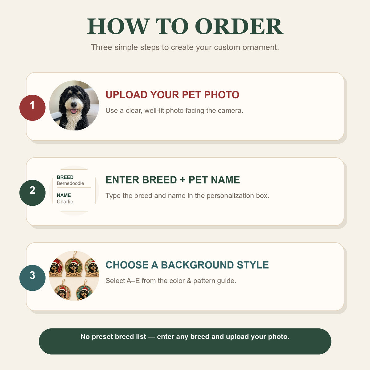 Personalized Dog Snow Globe Photo Wood Ornament - Custom Pet Keepsake - image 2