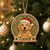 Personalized Dog Snow Globe Photo Wood Ornament - Custom Pet Keepsake - image 3