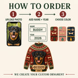 Personalized Ugly Sweater Pup Photo Wood Ornament - Custom Pet Keepsake - image 10