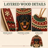Personalized Ugly Sweater Pup Photo Wood Ornament - Custom Pet Keepsake - image 9