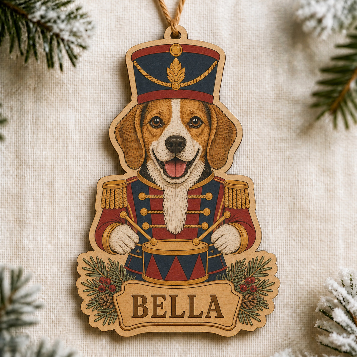 Personalized Nutcracker Pup Photo Wood Ornament - Custom Pet Keepsake - image 3