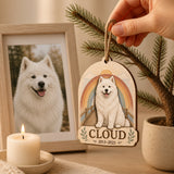 Personalized Rainbow Bridge Pet Memorial Photo Wood Ornament - Custom Pet Keepsake - image 4