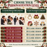 Personalized Our First Christmas Engaged Advent Calendar with 24 Photo Ornaments