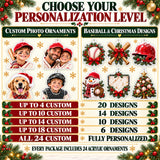Personalized Baseball Player Advent Calendar with 24 Photo Ornaments