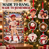 Personalized Baseball Player Advent Calendar with 24 Photo Ornaments