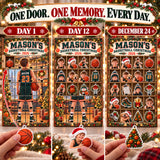 Personalized Basketball Player Advent Calendar with 24 Photo Ornaments