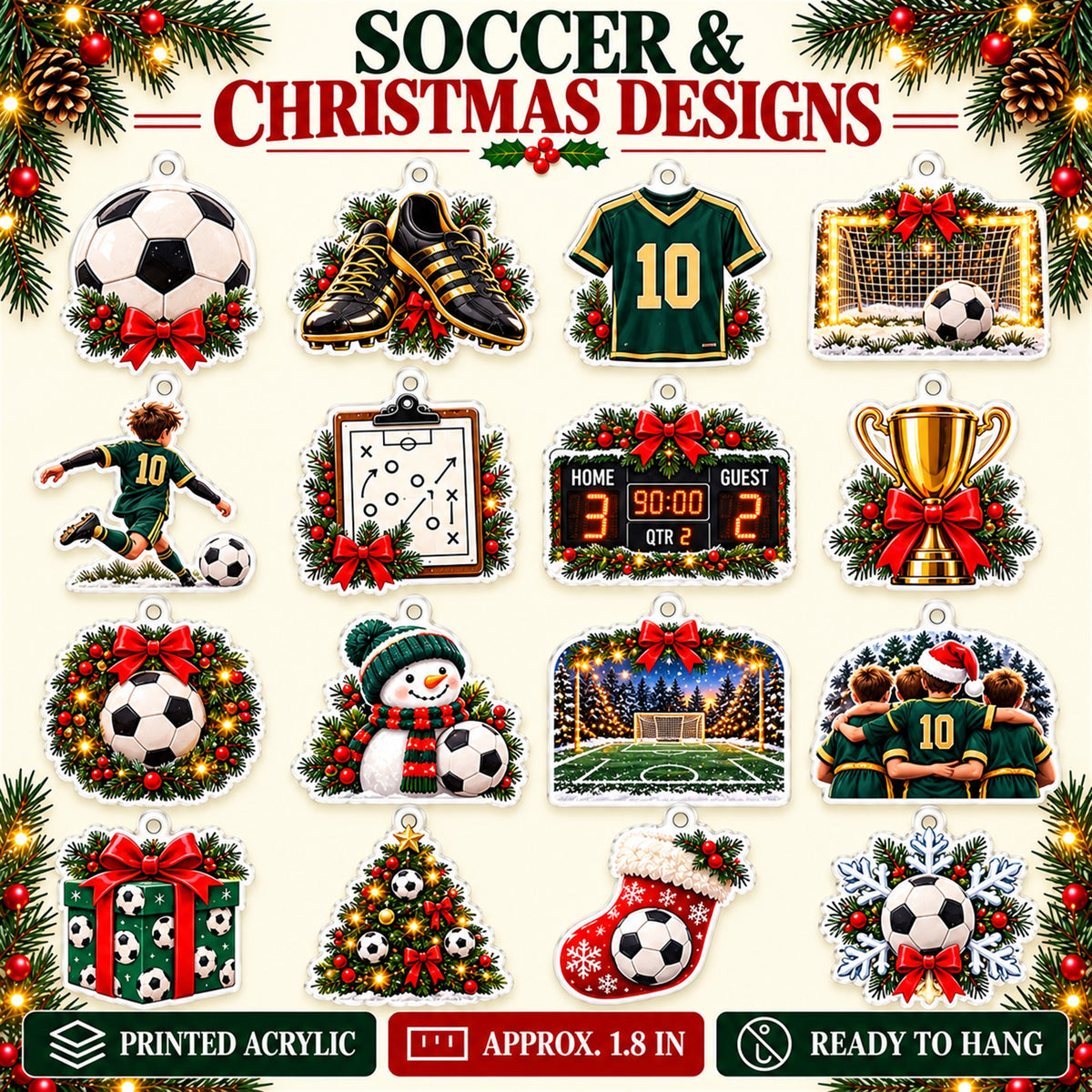 Personalized Soccer Family Advent Calendar with 24 Photo Ornaments