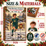 Personalized Soccer Family Advent Calendar with 24 Photo Ornaments