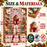Personalized Softball Player Advent Calendar with 24 Photo Ornaments