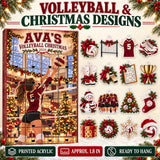 Personalized Volleyball Player Advent Calendar with 24 Photo Ornaments