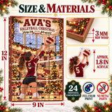 Personalized Volleyball Player Advent Calendar with 24 Photo Ornaments