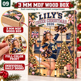 Personalized Cheerleading Team Advent Calendar with 24 Photo Ornaments