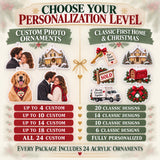 Personalized Christmas In Our First Home Advent Calendar with 24 Photo Ornaments