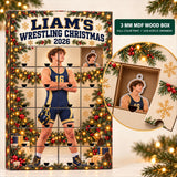 Personalized Wrestling Athlete Advent Calendar with 24 Photo Ornaments