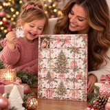 Personalized Baby Girl First Christmas Advent Calendar with 24 Photo Ornaments