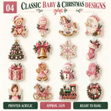 Personalized Baby Girl First Christmas Advent Calendar with 24 Photo Ornaments