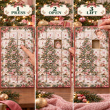 Personalized Baby Girl First Christmas Advent Calendar with 24 Photo Ornaments