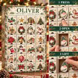 Personalized Baby Birth Stats Advent Calendar with 24 Photo Ornaments