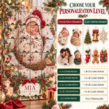 Personalized Newborn First Christmas Advent Calendar with 24 Photo Ornaments