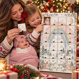 Personalized Rainbow Baby First Christmas Advent Calendar with 24 Photo Ornaments