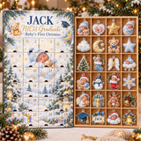 Personalized NICU Graduate First Christmas Advent Calendar with 24 Photo Ornaments