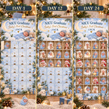 Personalized NICU Graduate First Christmas Advent Calendar with 24 Photo Ornaments