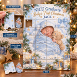 Personalized NICU Graduate First Christmas Advent Calendar with 24 Photo Ornaments