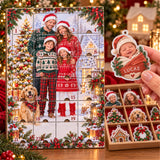 Personalized Adopted Baby First Christmas Advent Calendar with 24 Photo Ornaments