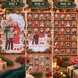 Personalized Adopted Baby First Christmas Advent Calendar with 24 Photo Ornaments