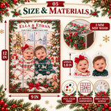 Personalized Twins First Christmas Advent Calendar with 24 Photo Ornaments