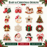 Personalized Triplets First Christmas Advent Calendar with 24 Photo Ornaments