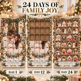Personalized First Christmas Family of Three Advent Calendar with 24 Photo Ornaments