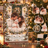 Personalized First Christmas Family of Three Advent Calendar with 24 Photo Ornaments