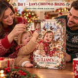 Personalized Little Reindeer Baby Christmas Advent Calendar with 24 Photo Ornaments