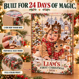 Personalized Little Reindeer Baby Christmas Advent Calendar with 24 Photo Ornaments