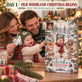 Personalized Woodland Baby First Christmas Advent Calendar with 24 Photo Ornaments