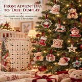 Personalized Teddy Bear Baby First Christmas Advent Calendar with 24 Photo Ornaments