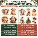 Personalized Safari Baby First Christmas Advent Calendar with 24 Photo Ornaments