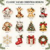 Personalized Safari Baby First Christmas Advent Calendar with 24 Photo Ornaments