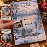 Personalized Miles Apart Hearts Together Advent Calendar with 24 Photo Ornaments