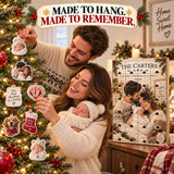 Personalized Our First Christmas As A Family Advent Calendar with 24 Photo Ornaments