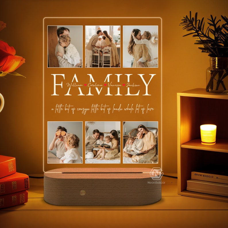 Personalized LED Night Light Gift for Father, Custom Night Ligth Home Decor,Led Photo Plaque Room Decor, Valentines Gifts, Couple Gifts | Light Photo