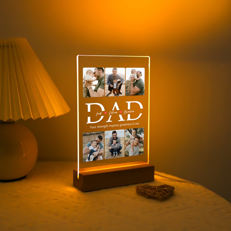 Custom Photo Night Light, Personalized Photo Collage LED Light, Mother's Day Gifts, Bedroom Night Light, Gift for Mom, Gift for Dad | Light Photo