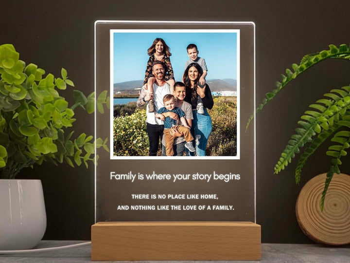 Custom family photo collage night light, Personalized gifts for mom, Family reunion gift for her, Meaningful gift | Light Photo